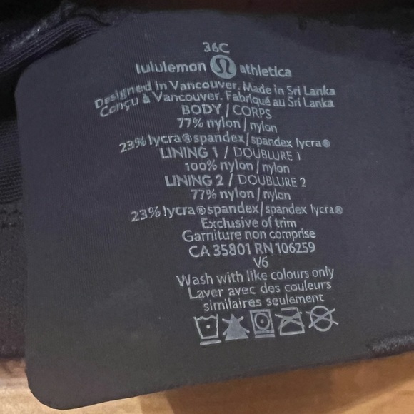 Lululemon Ta TaTamer ll Sz 36C - Picture 9 of 9